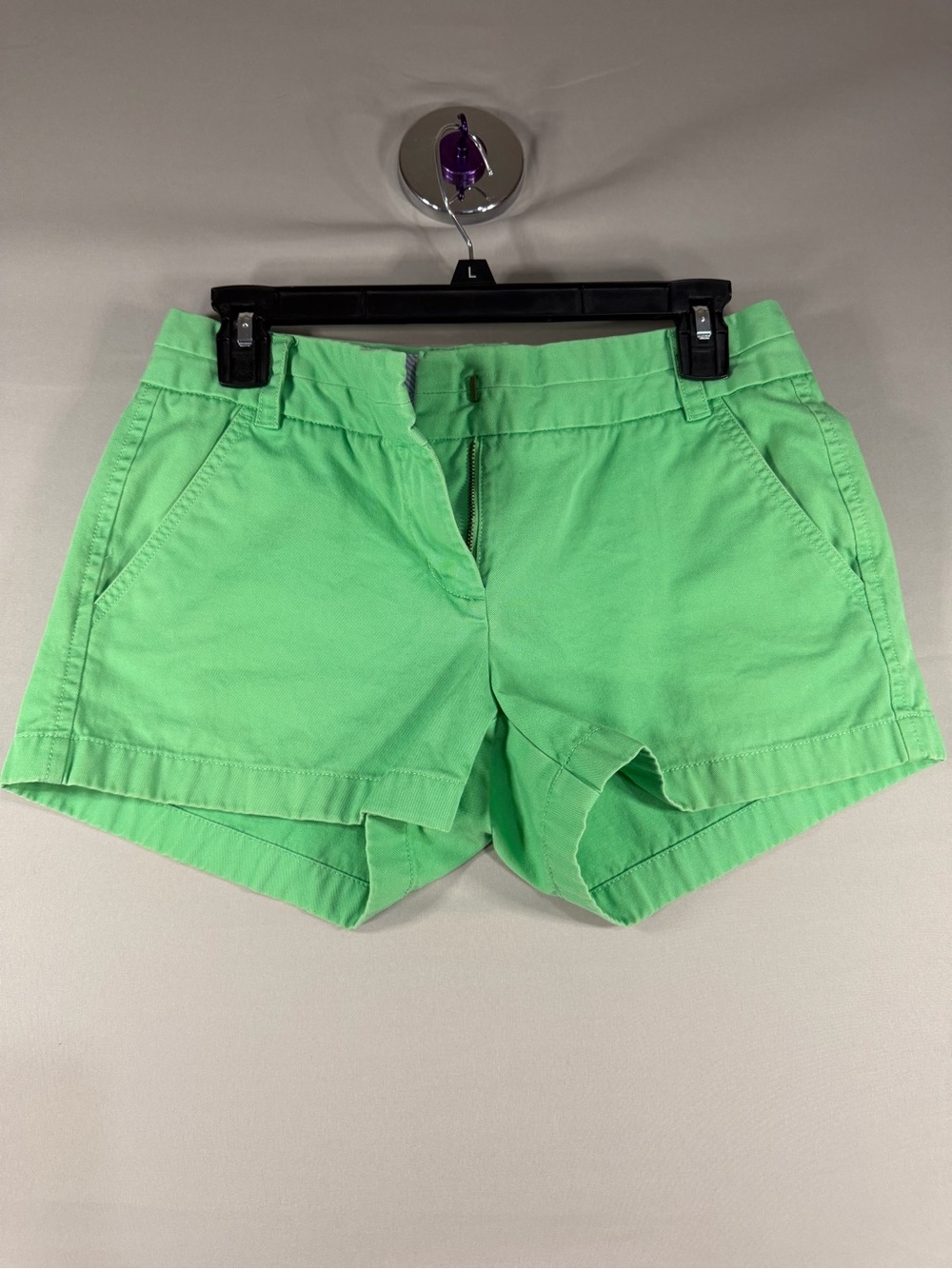 J. Crew Lime Green High-Waist Cotton Shorts